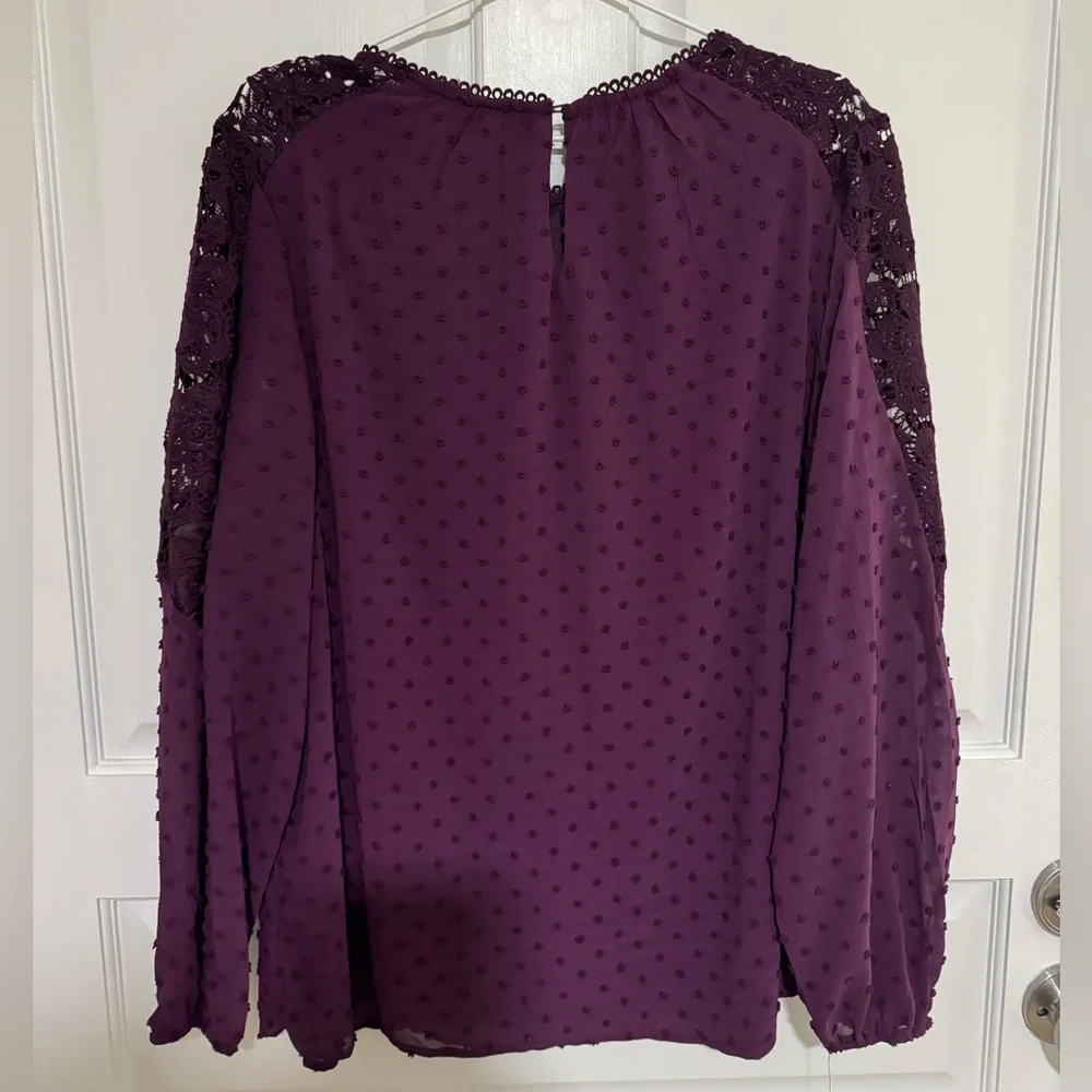 Remi James Purple Layered Long Sleeve Top Size 1X New With Tags - Picture 3 of 8